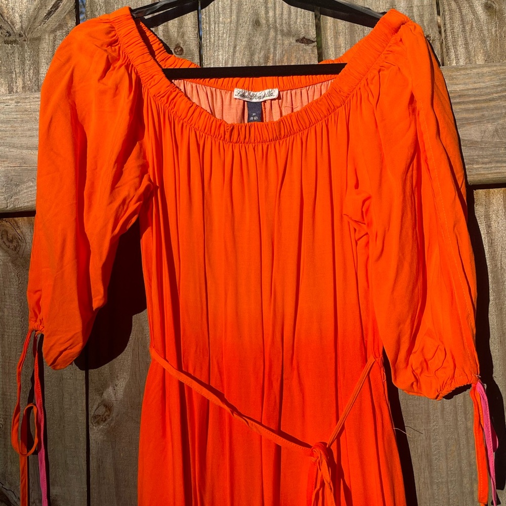Linea Donatella Orange and Pink Women's Dress Size M - Picture 3 of 12